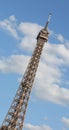 Eiffel Tower in Paris intentionally tilted in vertical format an