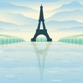 Eiffel Tower Paris landmark vector illustration design element isolated Royalty Free Stock Photo