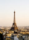 Eiffel Tower, Paris, panoramic view from Triumphal Arch Royalty Free Stock Photo