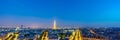 Eiffel Tower and Paris skyline at dusk