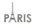 Eiffel Tower with Paris Text