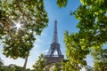 Eiffel Tower in Paris under Sunny Summer Sky