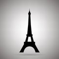 Eiffel tower in Paris. Vector EPS10. Isolated on white background.