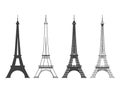 Eiffel Tower in Paris Vector Silhouette Royalty Free Stock Photo