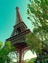 Eiffel tower in paris view from below Royalty Free Stock Photo