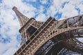 Eiffel tower, Paris. View from below. France Royalty Free Stock Photo