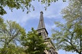 The Eiffel Tower in Paris. View from Champ de Mars park area in a very beautiful sunny day. Royalty Free Stock Photo