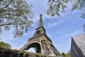 The Eiffel Tower in Paris. View from Champ de Mars park area in a very beautiful sunny day. Royalty Free Stock Photo