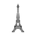 Eiffel Tower pixel art. Paris landmark 8 bit. France showplace P