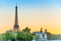 Eiffel Tower and Pont Alexandre III at sunset Royalty Free Stock Photo