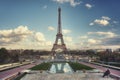 Eiffel Tower seen from Trocadero Gardens Royalty Free Stock Photo