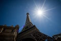 Eiffel Tower replica over Paris Las Vegas Royalty Free Stock Photo