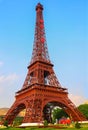 Eiffel tower replica at shenzhen windows of the world theme park, china Royalty Free Stock Photo