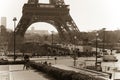 Eiffel tower retro style. Lower part of Eiffel Tower Royalty Free Stock Photo