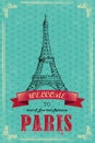 Eiffel Tower for Retro Travel Poster
