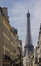 The Eiffel Tower and a quiet residential street Paris
