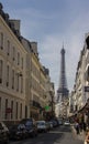 The Eiffel Tower and a quiet residential street Paris Royalty Free Stock Photo