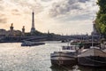 Eiffel Tower and River Seine in Paris, France Royalty Free Stock Photo