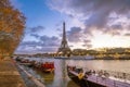 The Eiffel Tower And River Seine At Twilight In Paris