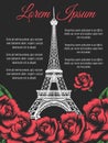 Eiffel Tower And Roses Paris Poster