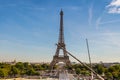 Eiffel Tower seen from Jardins du Trocadero in Paris, France