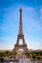 Eiffel Tower seen from Jardins du Trocadero in Paris, France