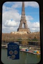 Eiffel tower seen from the subway