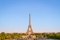 The Eiffel tower seen from the Trocadero esplanade Royalty Free Stock Photo