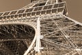 Eiffel Tower with sepia filter, Paris France Royalty Free Stock Photo