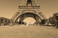 Eiffel Tower with sepia filter, Paris France Royalty Free Stock Photo