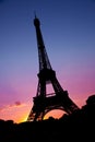 Eiffel tower silhouette Royalty Free Stock Photo