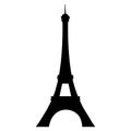 Eiffel tower silhouette. Emblem of Paris, capital city of France. Europe. Vector Icon. Royalty Free Stock Photo