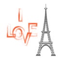 Eiffel Tower Silhouette And I Love You Text