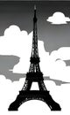 Eiffel Tower Silhouette In Paris