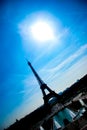 Eiffel Tower silhouette and the rooftops of Paris (Paris,France) Royalty Free Stock Photo