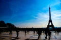 Eiffel Tower silhouette and the rooftops of Paris & x28;Paris,France& x29; Royalty Free Stock Photo