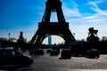 Eiffel Tower silhouette and the rooftops of Paris (Paris,France) Royalty Free Stock Photo