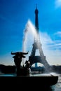 Eiffel Tower silhouette and the rooftops of Paris & x28;Paris,France& x29; Royalty Free Stock Photo