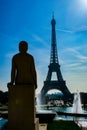 Eiffel Tower silhouette and the rooftops of Paris & x28;Paris,France& x29; Royalty Free Stock Photo