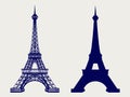 Eiffel Tower Silhouette And Sketched Icons