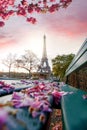 Eiffel Tower during spring time in Paris, France Royalty Free Stock Photo