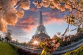 Eiffel Tower during spring time in Paris, France Royalty Free Stock Photo