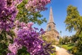 Eiffel Tower with spring trees in Paris, France Royalty Free Stock Photo