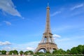 Eiffel tower with summer blue sky in background, Paris, France