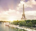 Eiffel tower sunset. Royalty Free Stock Photo