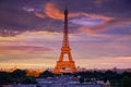 Eiffel tower at sunset Paris France Royalty Free Stock Photo