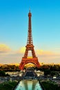 Eiffel Tower At Sunset From Trocadero Palais de Chaillot