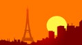 Eiffel tower at sunset-vector Royalty Free Stock Photo