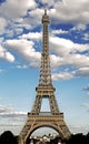 eiffel tower symbol of the city of paris with HDR effect and the Royalty Free Stock Photo