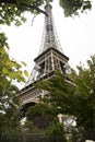 Eiffel Tower or Tour Eiffel is a wrought iron lattice tower on the Champ de Mars in Paris, France Royalty Free Stock Photo